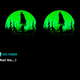 A pair of binoculars zooms in on a looming silhouette of a mothman standing above a tree line.